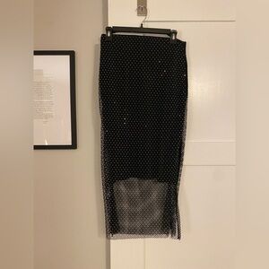 Black mesh overlay skirt